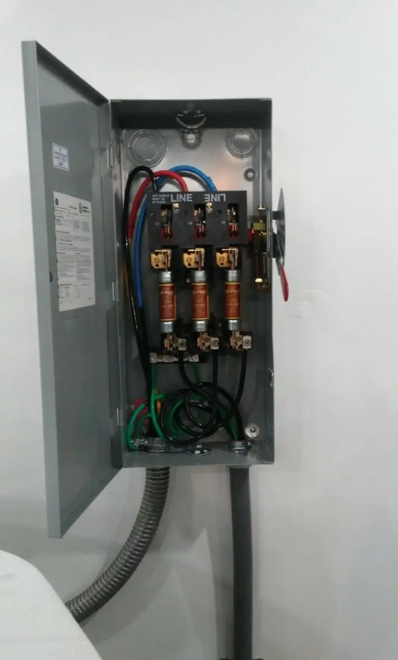 Three-phase disconnect switch installed for Electrical Wiring & Rewiring in West Branch